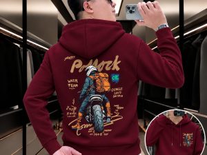 Stylish Solid Printed Cotton Hoodie