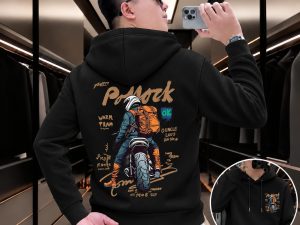 Stylish Solid Printed Cotton Hoodie