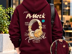 Stylish Solid Printed Cotton Hoodie