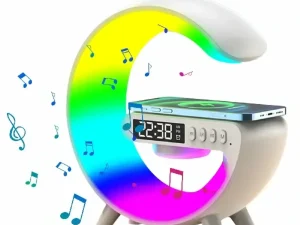 G63 4 In 1 Bluetooth Speaker 10W Multifunctional Wireless Charger LED Atmosphere RGB Night Light Alarm Clock Desk Lamp